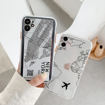 Prabanga Oro Bilietų Pasaulio Žemėlapyje Lėktuvų Kelionės Minkštas Silikoninis Telefono dėklas Skirtas Apple iPhone XR X XS 11 12 Pro Max 7 8 Plius Padengti Fundas