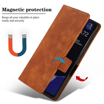 Prabangus Odinis Flip Case For Samsung Galaxy A72 A52 A42 A32 A12 A02 S A71 A51 Kortelių Lizdai Magnetinio Piniginės Stovėti Telefono Dangtelį Coque