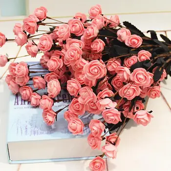 Puokštė Rožių Dirbtinių Gėlių Sielovados Stiliaus Įvairių Spalvų Dekoratyvinių Gėlių 15 Galvą 1PCS PE Kelis Pasirinkimus