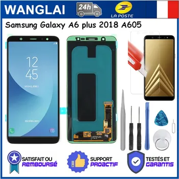 Samsung Galaxy A6 Plius 2018 A605 LCD Ekranas Jutiklinis Ekranas skaitmeninis keitiklis Surinkimo Samsung A6 Plius A605 Ir Įrankiai