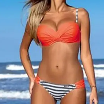 SANWOOD Moterų Bandeau Bikinis Push Up maudymosi kostiumėlį Dviejų dalių Maudymosi kostiumai Seksualus Vasaros Plius Dydis Bikini Nustatyti Maudymosi Kostiumą Paplūdimio