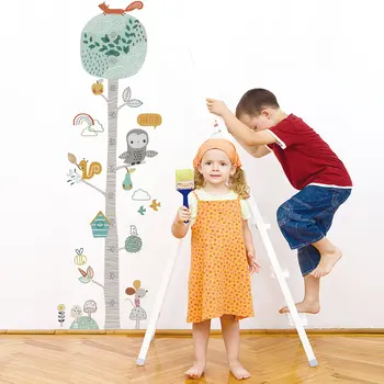 Spalva miško gyvūnų medžio aukštis lipdukai, sienų lipdukai vaikų kambarį vaikų darželis kūrybos dekoravimas sienų lipdukai