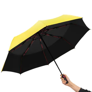 Ten-kaulų automatinis skėtis anti-audra saulės skėtis tri-fold red pluošto skeletas vyrų verslo skėtis