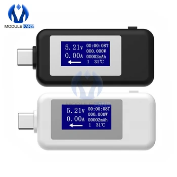 Tipas-c USB Testeris DC Digital Voltmeter Amperimetro Įtampa Srovės Matuoklis Ammeter Detektorius Maitinimo Banko Įkroviklio Indikatorius