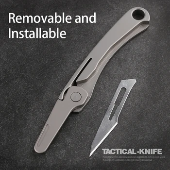 Titano lydinio sulankstomas peilis, mini peilis multi-funkcija įrankį peilį lauko taktinių savigynos peilis