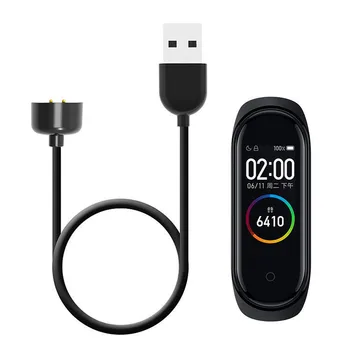 USB Įkrovimo Kabelis Juoda Suderinama Xiaomi Mi Smart Juosta 5 6 Magnetinių Laidą, Įkroviklį Pakeitimo Nešiojamas USB Didmeninės