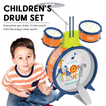Vaikų Puzzle Būgno Rinkinys Mini Jazz Drum Muzikos Mušamųjų instrumentų Žaislas Vaikams Ankstyvo Mokymosi Žaislai, Kūdikių Dovanų