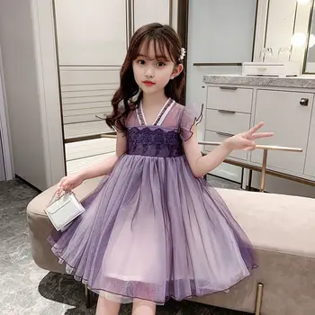 Vasarą Merginos Retro Suknelė 2021 Naujų Vaikų Kinų Stiliaus Suknelės Mergaičių Siuvinėjimo Šalis Suknelė 12 Vaikų Drabužius 10 Metų