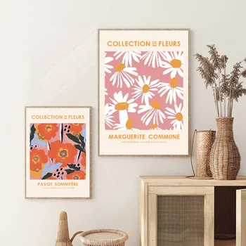 WTQ Drobės Tapybos Retro Plakato Marguerite Gėlių Rinkoje, Laukinių Augalų Šiaurės Plakatai Matisse Sienos Nuotraukas Gyvenimo Kambario Dekoro