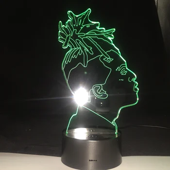 XXXTentacion Garsus Reperis 3D LED Lempos Iliuzija 16 Spalvų Keičiasi Stalo Naktį Šviesa, Kūdikis Naktiniai Apdailos Lempos DropShipping