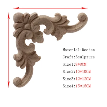 YJXDM Gamtos Klasikinio Dekoratyvinių Medienos Apvadus Medienos Decal Kaulo, Medžio Aplikacijos Gėlių Rose Mediniai Reikmenys Apdailos Decal