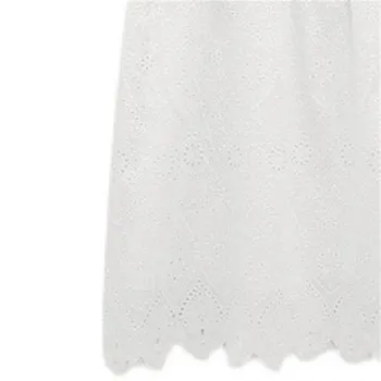 ZA 2021 naujų Europos ir Amerikos stiliaus moteriški drabužiai tuščiaviduriai išsiuvinėti ankstyvo pavasario mergaitės kaklo kabo balta juosmens suknelė