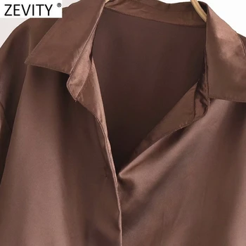 Zevity 2021 Moterų Mados ilgomis Rankovėmis Kieta Apačia Tvarstis Trumpas Smock Moteriška Palaidinė Atsitiktinis Marškinėliai Slim Prašmatnus Blusas Apkarpyti Viršūnes LS9490