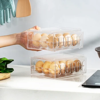 Šaldytuvas Maisto Produktų Laikymo Dėžės Organizatorius Šviežių Langelį, Stalčių Tipo Kiaušinių Dėžutės Saugojimo Bylos Kiaušinių Laikiklį Ant Kitos Virtuvės Reikmenys