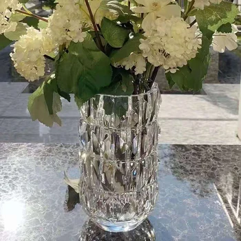 Šiaurės Džiovintų Gėlių Vaza aikštėje kristalų Skaidri vaza smulkaus ir vidutinio ovalo formos vaza, dovanų dėžutėje