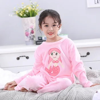 Žiemos 20 Stilių Berniukų/Mergaičių Flanelė Pajama Nustatyti Cartoon Vaikų Sleepwear Pižamos Namų Drabužius ilgomis Rankovėmis Patalpų Pižamos Vaikams