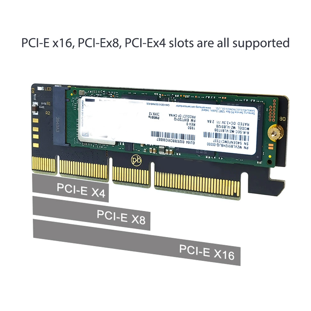 M. 2 NVME SSD Į PCIE 3.0 X 4 X 8 X 16 Adapterio plokštę Standžiojo Disko Išplėtimo Konverteris Kortelę 2230/2242/2260/2280 SSD 1