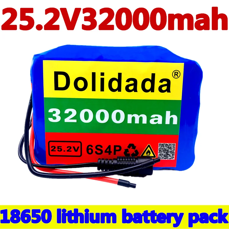 6s4p 24V 32Ah 18650 Baterija Ličio Baterija 25.2 v 32000mAh Elektrinis Dviratis Mopedas /Elektra/Li jonų Baterija su krovikliu 3