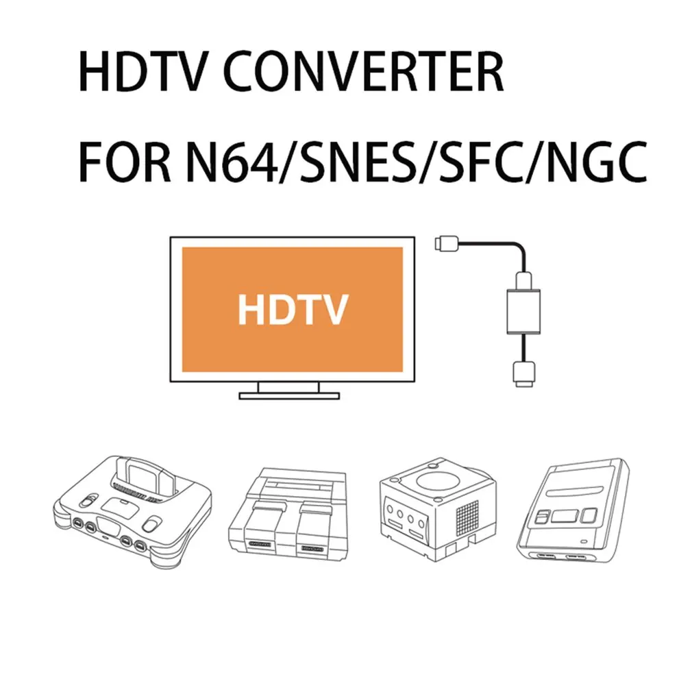 1080P-HDMI suderinamus Adapteris Konverteris HD Kabelis Skirtas Nintendo 64/SNES/NGC Gamecube Konsolė su HDMI suderinamų Signalo Išvesties Adapteris 4