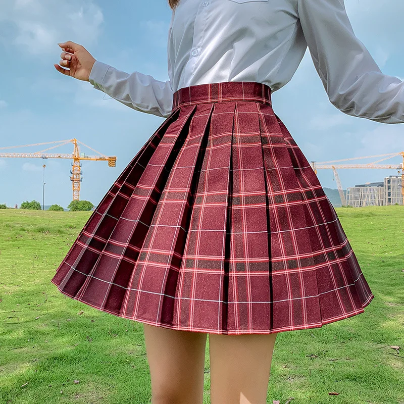 Mados Moters Mini Sijonai Harajuku Cosplay Mielas Kawaii Sijonai Mergaitėms Aukšto Juosmens Pledas Klostuotas Sijonas Vasaros Lolita Uniformos 2