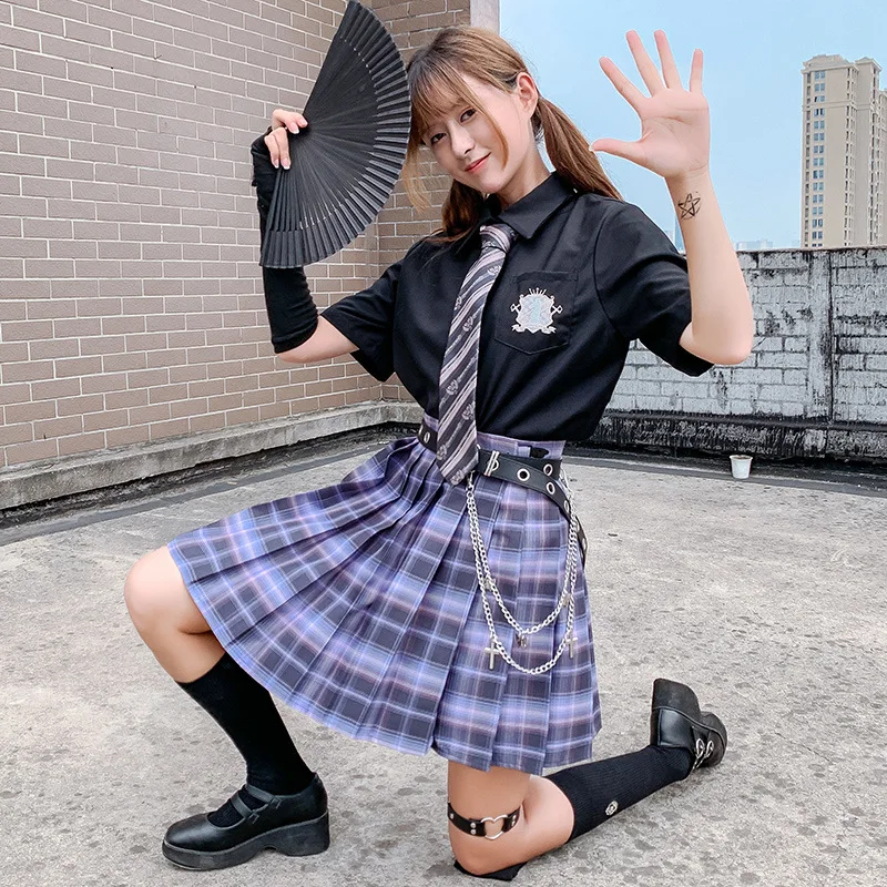 Mados Moters Mini Sijonai Harajuku Cosplay Mielas Kawaii Sijonai Mergaitėms Aukšto Juosmens Pledas Klostuotas Sijonas Vasaros Lolita Uniformos 5