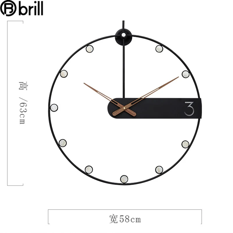 Šviesos Prabanga Paprastas Sieninis Laikrodis, Šiuolaikinio Dizaino Ir Mados Šiaurės Kūrybos Kambarį Namo Apdaila Metalo Silent Kvarcinis Laikrodis 50 0