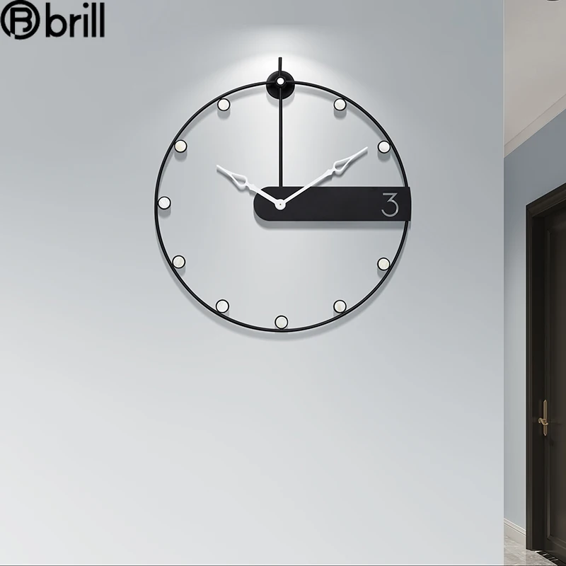 Šviesos Prabanga Paprastas Sieninis Laikrodis, Šiuolaikinio Dizaino Ir Mados Šiaurės Kūrybos Kambarį Namo Apdaila Metalo Silent Kvarcinis Laikrodis 50 4
