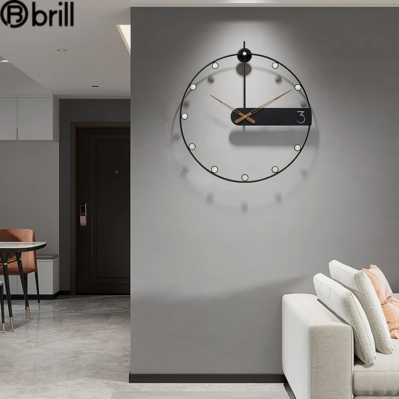 Šviesos Prabanga Paprastas Sieninis Laikrodis, Šiuolaikinio Dizaino Ir Mados Šiaurės Kūrybos Kambarį Namo Apdaila Metalo Silent Kvarcinis Laikrodis 50 5