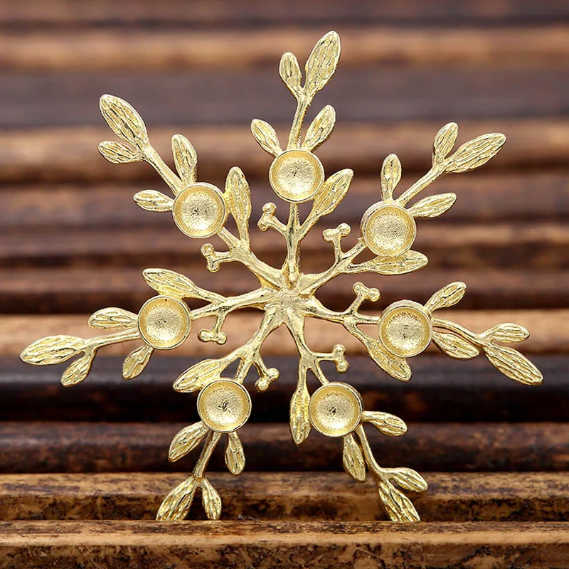 20pcs Bronzos Išlieta Gingko Lapų Snowflower Filialas Rytietiško Žavesio Kokybės Aukso Spalvos Dekoracija 