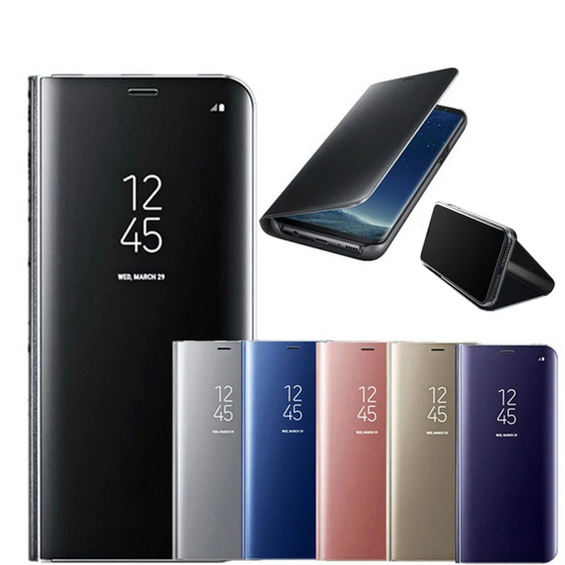 Smart Veidrodis, Flip Case For Samsung Galaxy S20 Plius S20 Ultra Prabangių Aiškiai Matyti, Odos Stovėti Padengti A51 A71 A21S A41 M21 M31 3