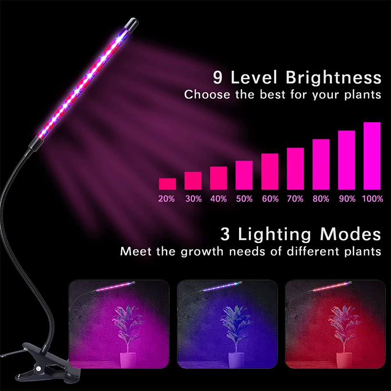 Visą Spektrą Phytolamps LED Grow Light Laikmatis su DC5V USB 10W 20W 30W 40W Darbalaukio Įrašą Fito Žibintus, Augalai, Gėlės Auga Lange 4