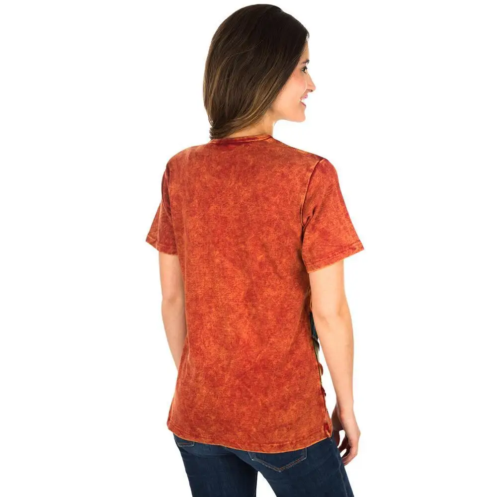 Moterų summerRetro geometrinis spausdinimo raundo kaklo trumparankoviai marškinėliai viršuje Orange2021S M L XL 2XL 3XL 4XL 5XL 2