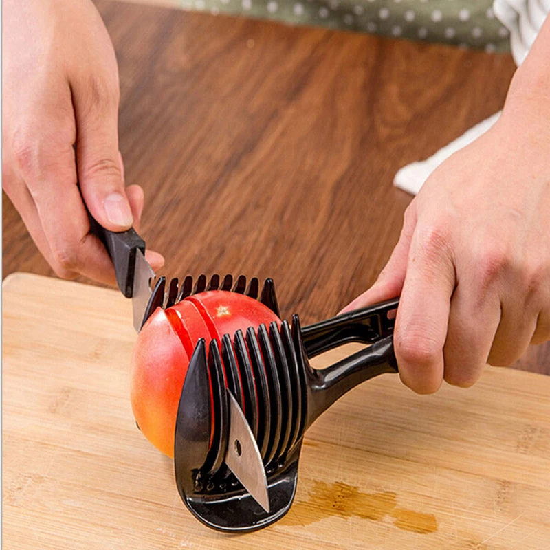 Plastikiniai Bulvių Slicer Pomidorų Pjovimo Įrankis Shreadders Vaisių, Citrinų Pjovimo Turėtojas Gabalas Asistentas Virimo Įrankiai, Virtuvės Reikmenys 0