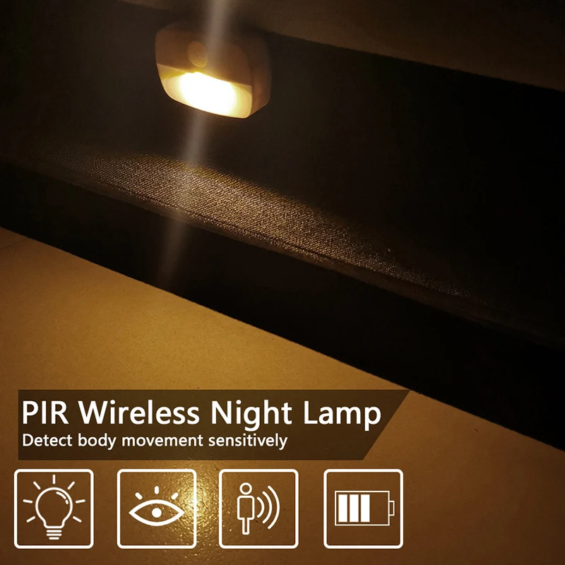 Belaidis PIR Judesio Jutiklis Auto USB LED Naktinis Apšvietimas Prieškambario Spinta Laiptų Kambario Lempos Smart House 