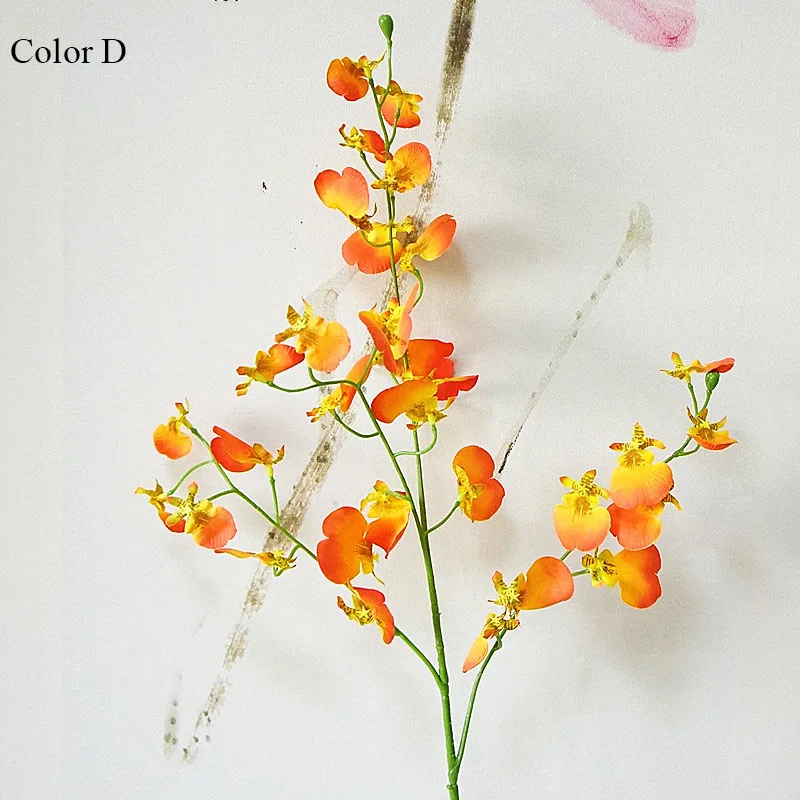 Dinaminis Povas Šokių Orchidėja ilgai filialas šilko Dirbtinės Gėlės Vestuvių Fotografija Namų stalo Dekoro balta geltona flores 4
