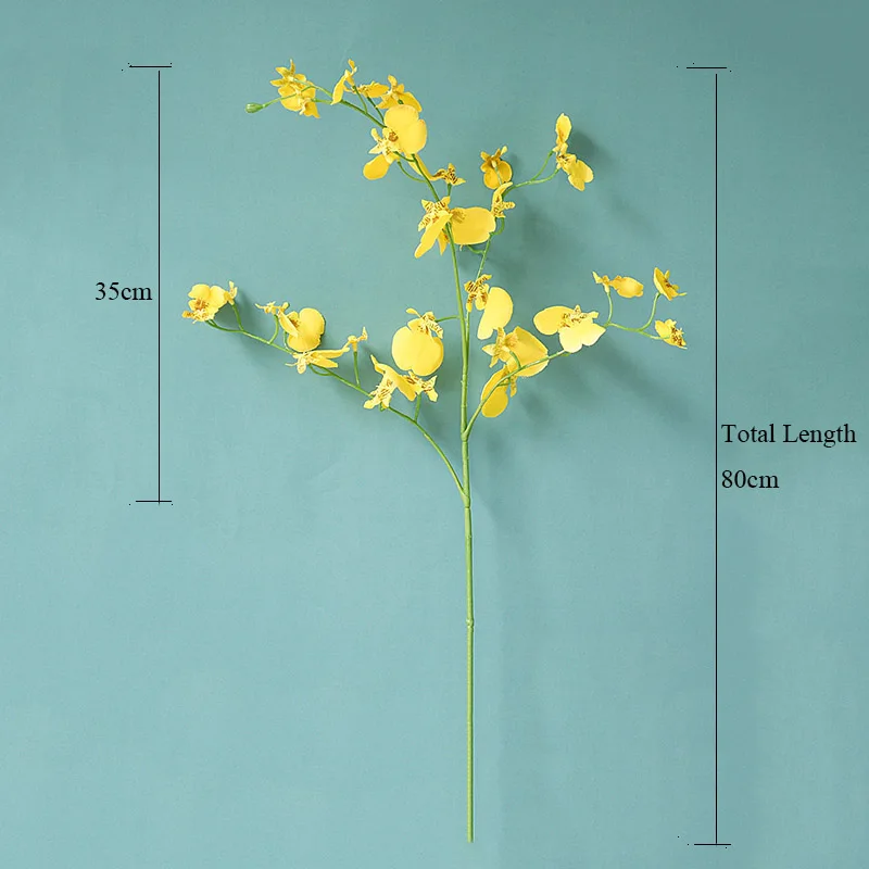 Dinaminis Povas Šokių Orchidėja ilgai filialas šilko Dirbtinės Gėlės Vestuvių Fotografija Namų stalo Dekoro balta geltona flores 5