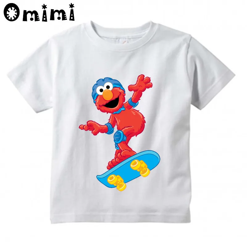 Vaikams, Cartoon Sesame Street COOKIE MONSTER Dizaino Marškinėliai Berniukams/Mergaitėms Kawaii trumpomis Rankovėmis Viršūnes Vaikų Juokingi Marškinėliai,ooo3068 3