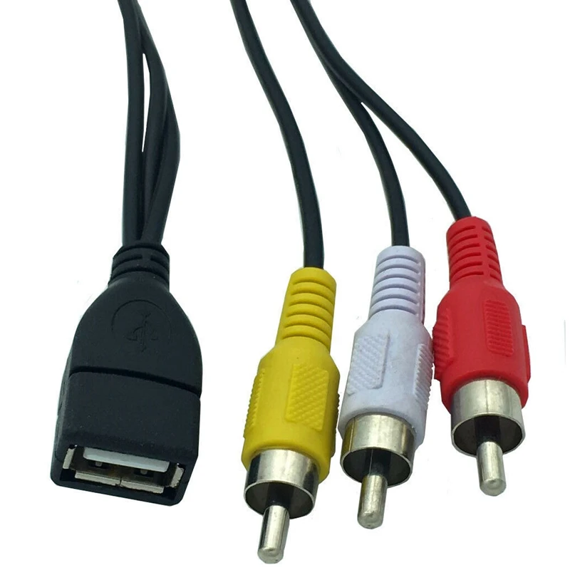 5 pėdų/1.5 m USB Female į 3 RCA Male Garso Keitiklis, Vaizdo garso / vaizdo (A/V Kabelis, vaizdo Kameros Adapteris, USB, RCA Kabelis, AV-Port TV Box 4
