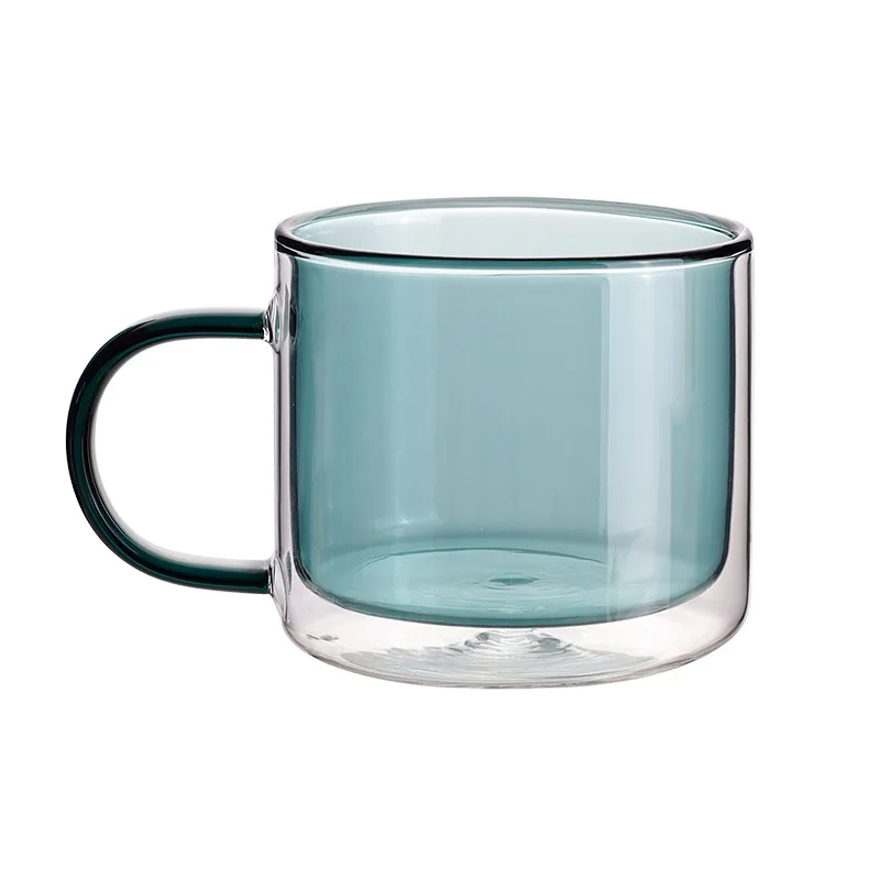 4pcs Aukštos boro stiklo arbatos puodelio namų kambarį biuro kavos puodelio vaiko izoliacija pieno taurės pusryčiai taurės Dvigubo sluoksnio stiklo karšto 0