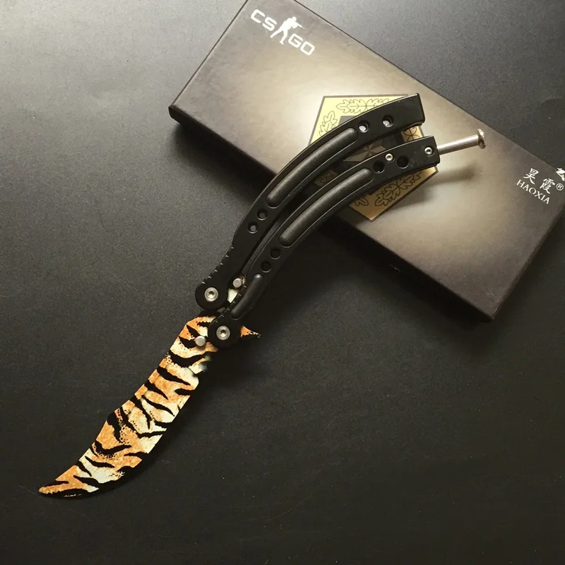 HYSENSS Kirsite CS GO Drugelis Mokymo Peilis Karambit Lankstymo Peiliai Nėra Edge Praktikos Counter-Strike Žaisti EDC Įrankiai sudedamas peilis 3