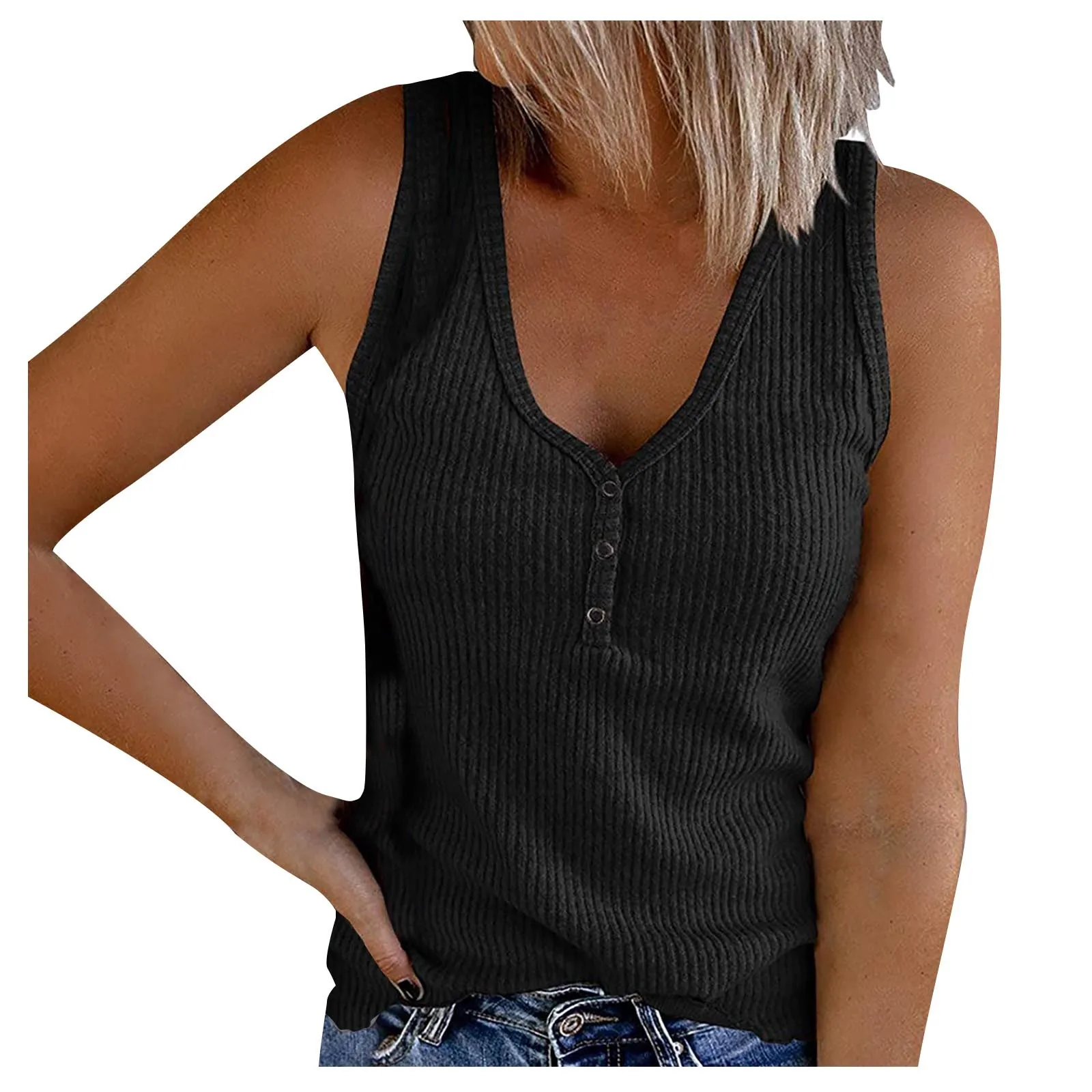 Aukštos kokybės Moterų V-kaklo undershirt rankovių mygtuką žemyn atsitiktinis undershirt marškinėliai T-shirt vasaros palaidinė 2021 haut femme 5