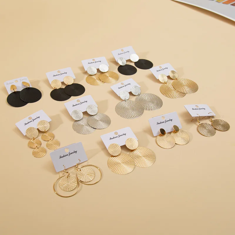 Europos ir Amerikos stiliaus didelis ratas, auskarai geometrinės formos retro auskarai perdėti negabaritinių apvalus auskarai ausies jewelr 3