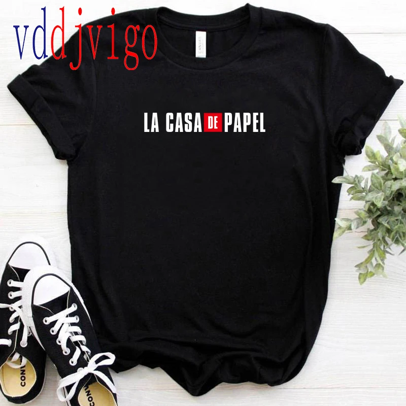 La Casa De Papel Marškinėlius Pinigų Heist Tees TV Serialas Marškinėliai Moterims T Trumpas Rankovės Namas Popieriaus Juokinga Moteriška T-Marškinėliai, Topai 5