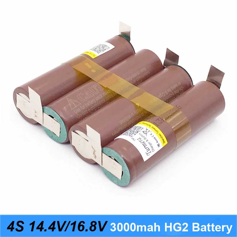 3S 4S 5S 6S Baterijos 18650 HG2 3000mAh 20Amps 12.6 V 25.2 V Atsuktuvas Baterija Suvirinimo Litavimo Juostos Baterija (Tinkinti) 3