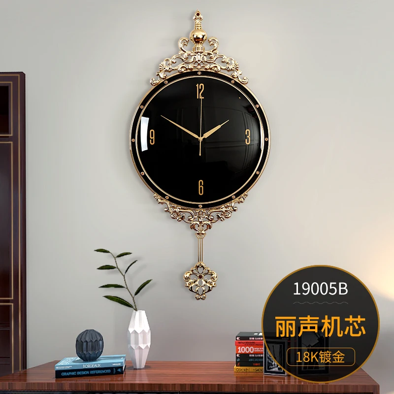 Modernus Sieninis Laikrodis Prabanga Švytuoklės Aukso Kūrybos Stilingas Sieniniai Laikrodžiai, Šviesos, Prabanga ir Vėjo Relogio Parede Namų Puošybai AA60ZB 4