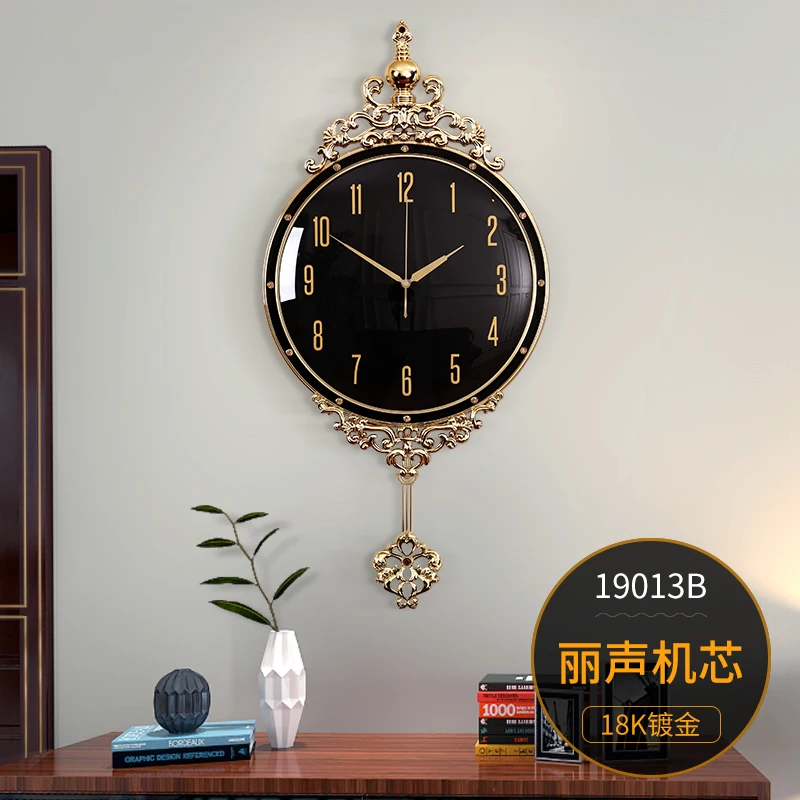 Modernus Sieninis Laikrodis Prabanga Švytuoklės Aukso Kūrybos Stilingas Sieniniai Laikrodžiai, Šviesos, Prabanga ir Vėjo Relogio Parede Namų Puošybai AA60ZB 5