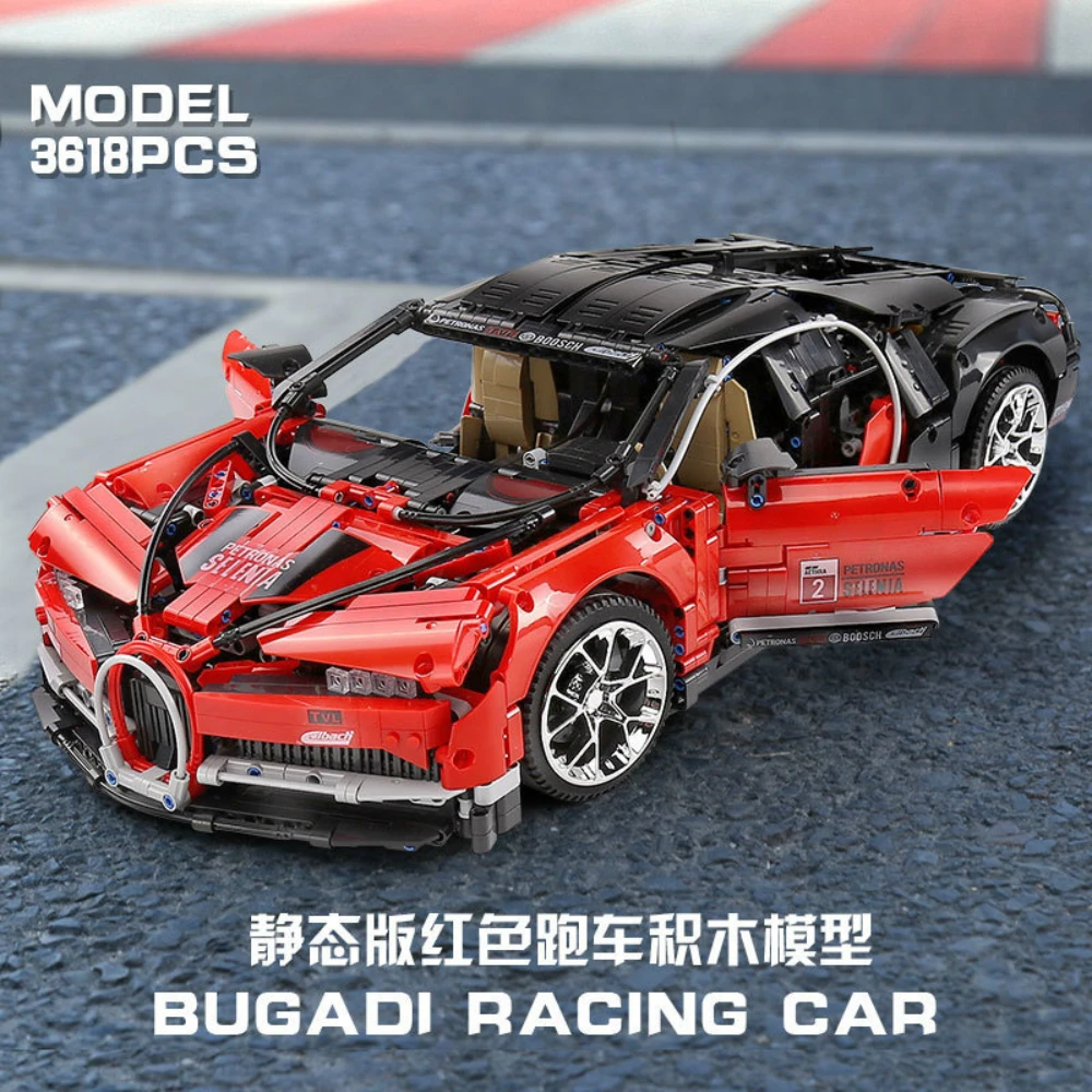 Ekspertų Kūrėjas High-tech Serijos Miestas Lin 008 Bugattied RSR Super lenktyninis Automobilis, VISUREIGIS Pastato Blokus, Plytas Ss Modelis Modulinės Žaislas 5