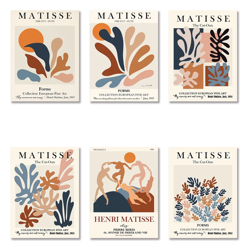 Šiaurės Stiliaus Abstraktus Matisse Plakatai Linijose Susiduria su Sienos Menas Spausdinti Paveikslai Tapyba Gėlių Sienos Menas Nuotraukas Kambarį Dekoro 0