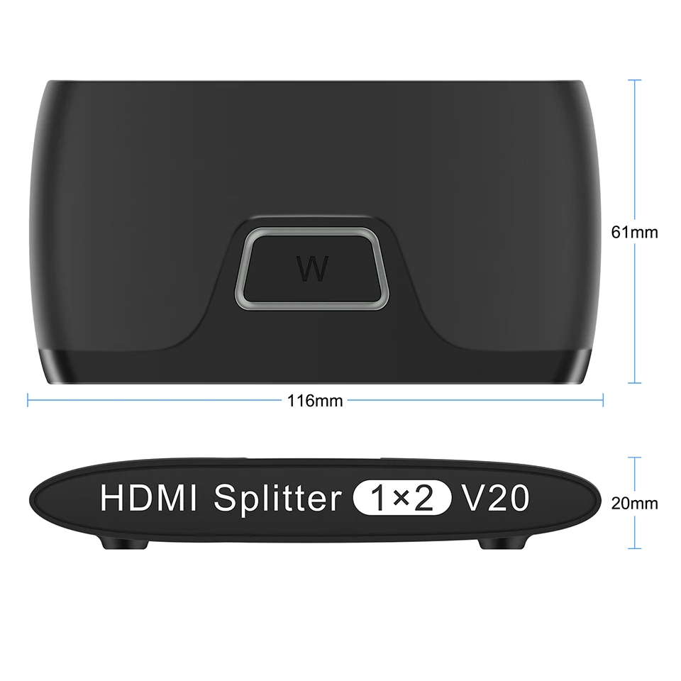 Wiistar HDMI Splitter 1-2 Iš 4K60Hz 1080P kaip hdmi2.0 Splitter 1x2 Konverteris Adapteris PS4 TV Box HDTV DVD 4