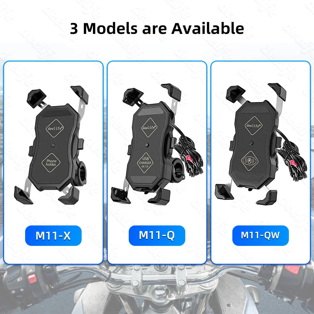 Deelife Vandeniui Motociklo Telefono Turėtojas Belaidžio Įkrovimo už Motociklą Mobilus Stendas, palaikomas USB Išmanųjį Telefoną Prijungti 2